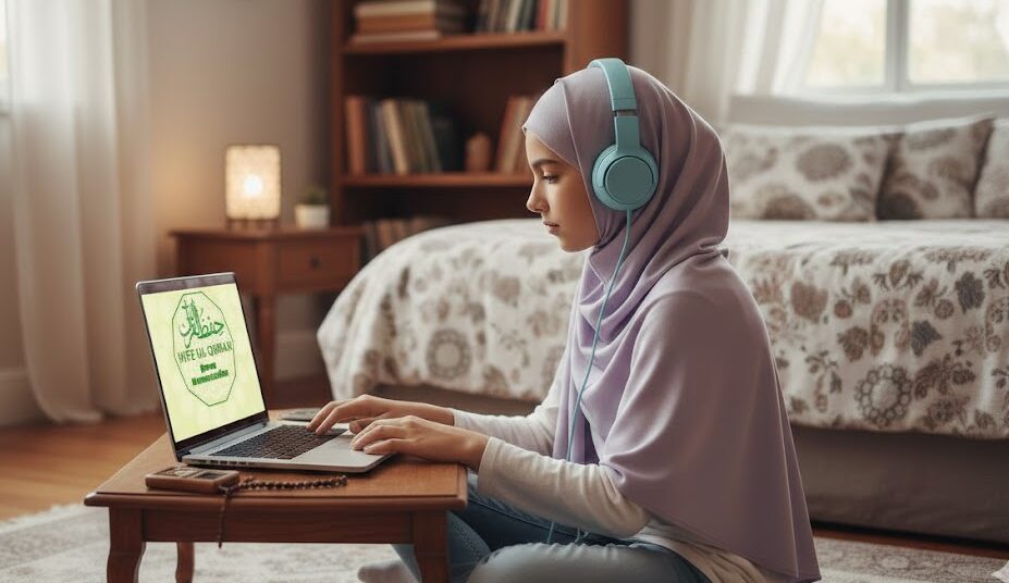 Students participating in an Online Quran Memorization course.