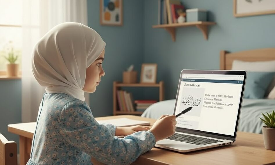 Holy Quran on a wooden stand with soft light symbolizing the depth of Quran Translation.