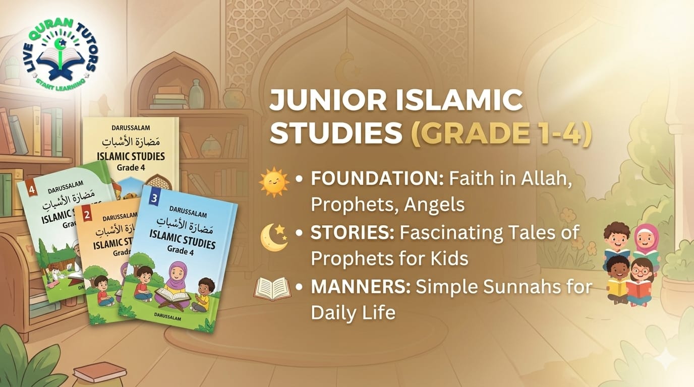 Junior level online islamic studies course for kids Grade1 to 5 by Live Quran Tutors Academy